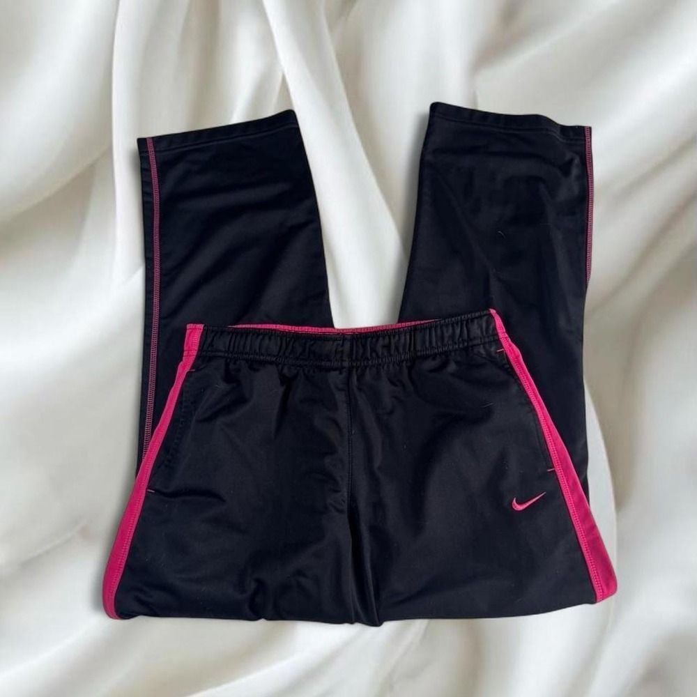 Nike pink black flare track pants‎ Y2K vintage athletic